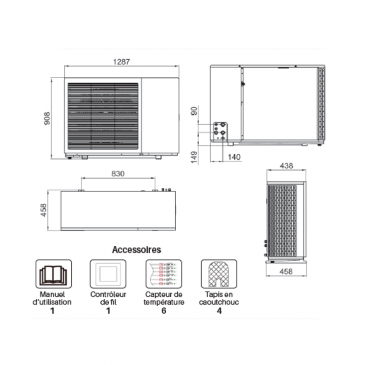 Pompe à Chaleur Air/Eau Monophasée 12kW Monobloc