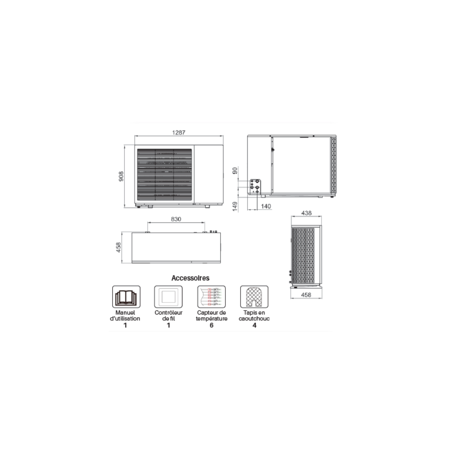 Pompe à Chaleur Air/Eau Monophasée 12kW Monobloc